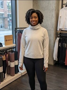 Lululemon Women’s Light Gray Funnel Neck Sweater